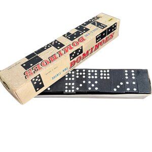 Jaymar Double Nine Dominoes Wood Complete Set in Box of 55 Pieces Vintage